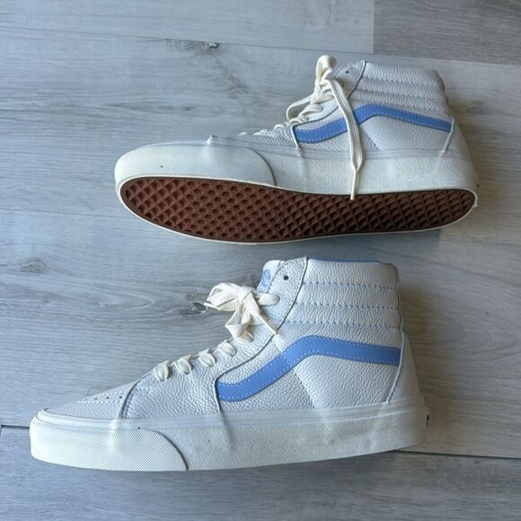 Vans SK8-Hi logo-patch sneakers white/blue size 9.5 New Without Box - Picture 5 of 7